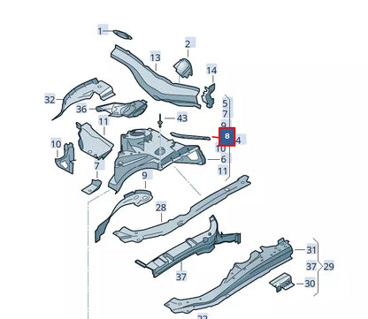 NEW AUDI RS4 AVANT B9 FRONT LEFT SUPPORT 8W0802839A