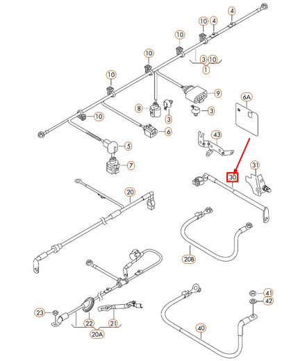 NEW AUDI A3 8P NEGATIVE BATTERY CABLE 1K0971243 ORIGINAL