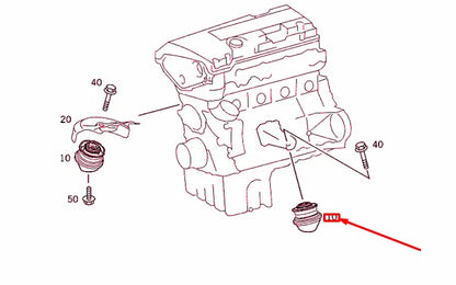 NEW MB SLK R170 FRONT LEFT ENGINE SUSPENSION RUBBER BUSHING A2202401917 ORIGINAL