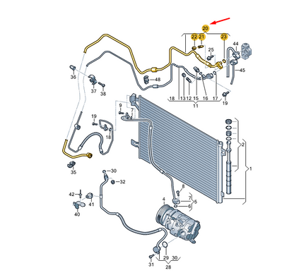 new vw transporter vi t6 refrigerant line rhd 7e2820743j original
