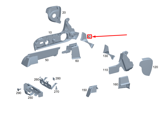 new mb gla h247 front right seat outer adj. cover lhd a24791910009051 original