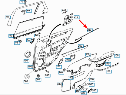 NEW MERCEDES-BENZ E-CLASS T-MODEL S212 REAR LEFT LIGHT GUIDE A2128250110