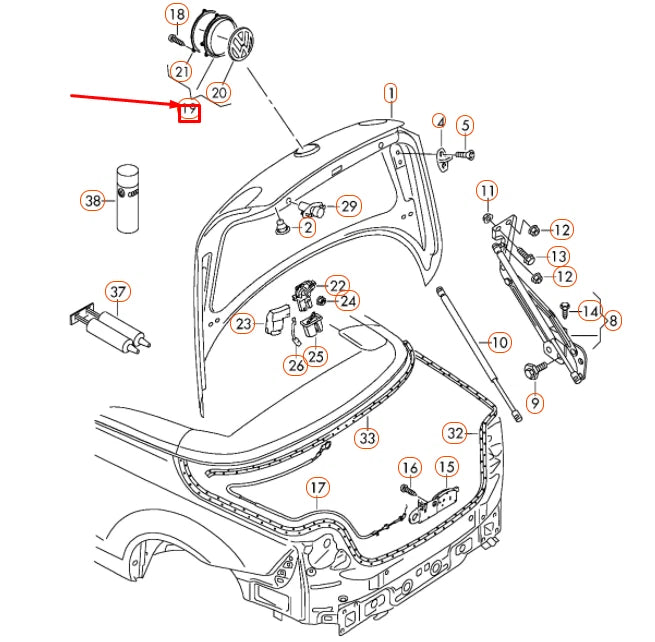 NEW VOLKSWAGEN EOS REAR LID LATCH RELEASE SWITCH 6R0827469DULM ORIGINAL