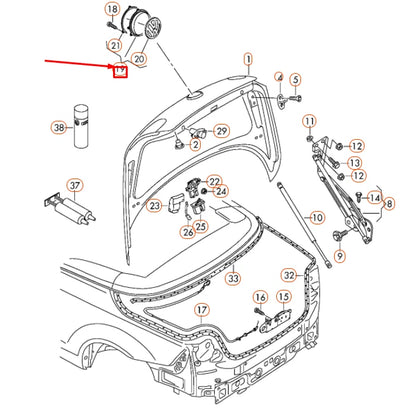 NEW VOLKSWAGEN EOS REAR LID LATCH RELEASE SWITCH 6R0827469DULM ORIGINAL
