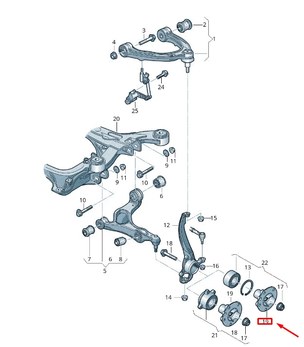 NEW VW TOUAREG 7P MK2 FRONT WHEEL HUB 7P0501655A ORIGINAL