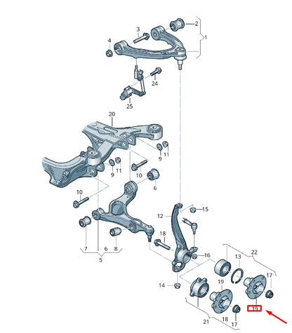 NEW VW TOUAREG 7P MK2 FRONT WHEEL HUB 7P0501655A ORIGINAL