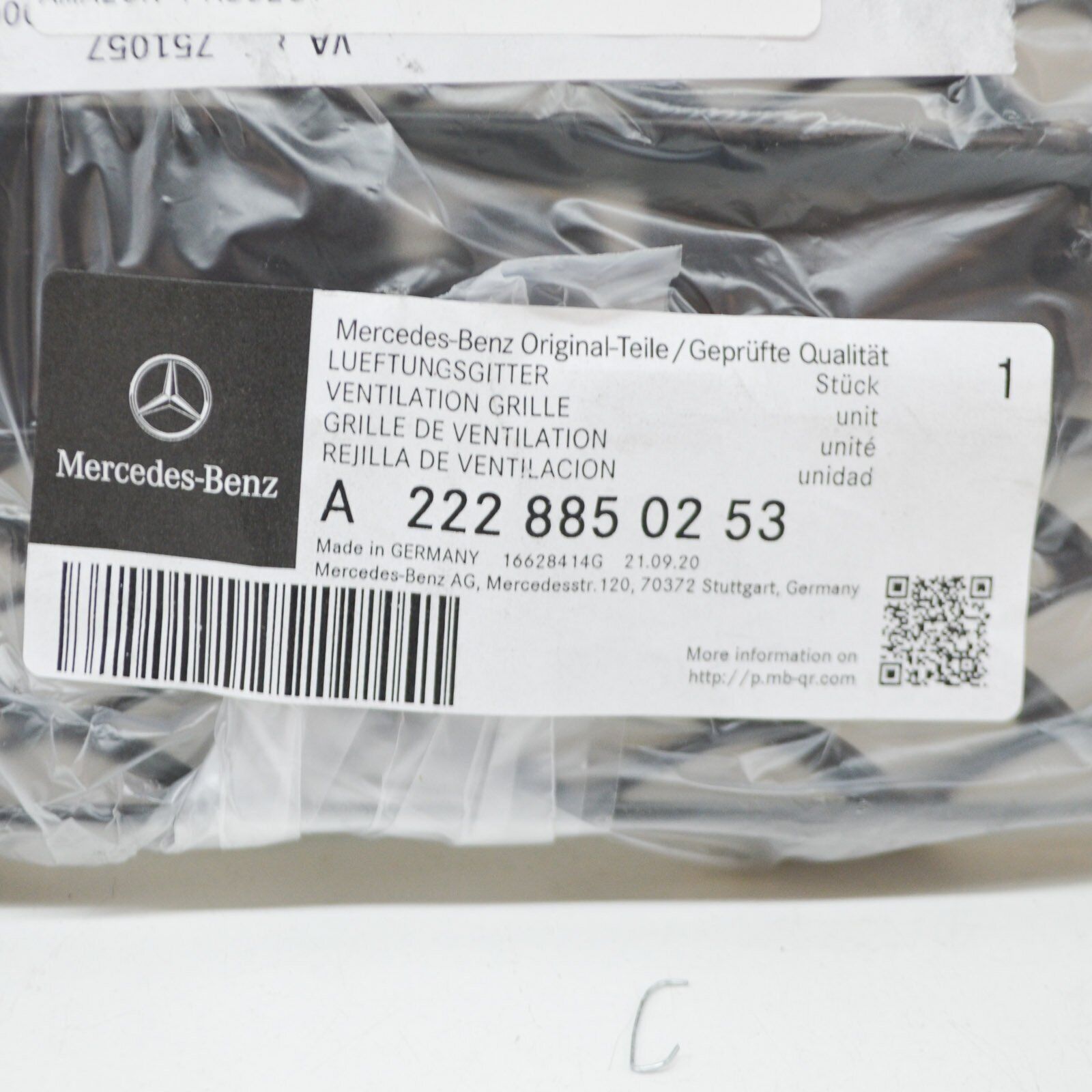 NEW MERCEDES-BENZ S-CLASS W222 FRONT RIGHT BUMPER GRILLE A2228850253 ORIGINAL