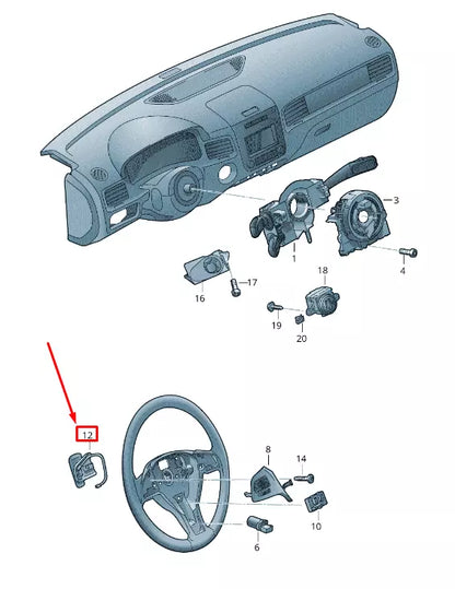 NEW VW GOLF VI 5K MK6 RIGHT STEERING WHEEL SHIFT SWITCH 5K0951528A1QB ORIGINAL