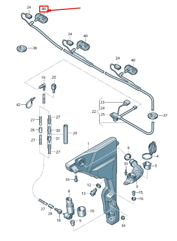 NEW AUDI A8 4N RIGHT WINDSCREEN HEATED SPRAY NOZZLE 4N0955988A