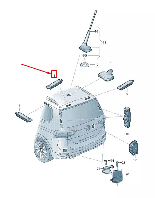 NEW VW TOURAN 5T REAR RIGHT UPPER ANTENNA AMPLIFIER 5TA035577G