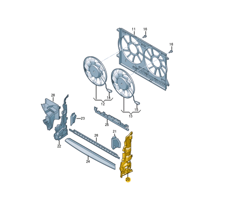 NEW AUDI RS4 B9 AVANT LEFT RADIATOR AIR DUCT 8W0121283CJ ORIGINAL