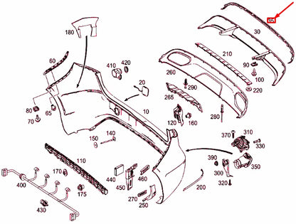NEW MERCEDES-BENZ B W246 REAR BUMPER BOTTOM MOLDING A2468851621 ORIGINAL