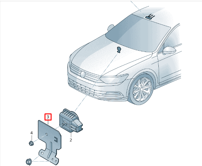 NEW VOLKSWAGEN ARTEON 3H7 FRONT ALARM HORN BRACKET 3G0951227A ORIGINAL