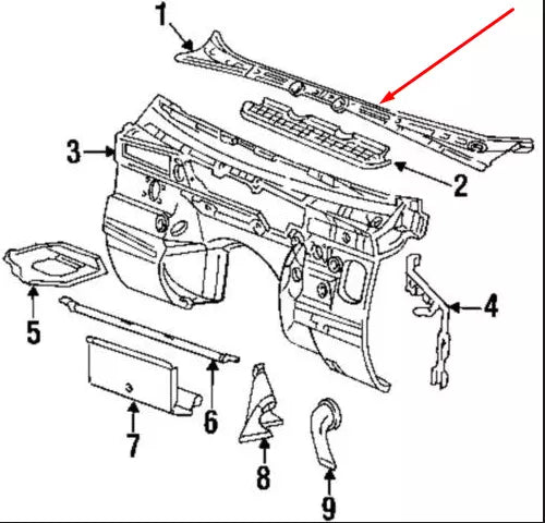 NEW BMW 3 E36 WINDSHIELD WIPER COWL TRIM LHD 51711977677 1977677 ORIGINAL