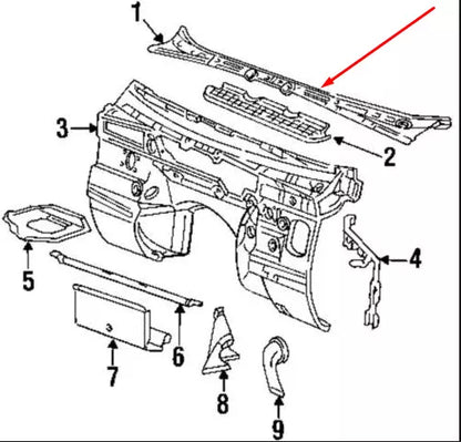 NEW BMW 3 E36 WINDSHIELD WIPER COWL TRIM LHD 51711977677 1977677 ORIGINAL