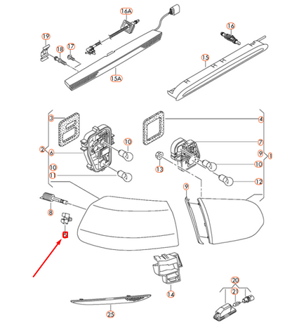 new volkswagen golf mk6 rear tail light mounting 5k0945246a original