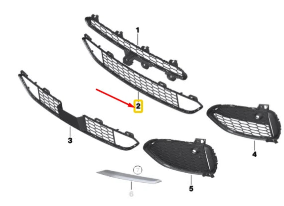 NEW BMW X5 F15 FRONT BUMPER M LOWER CENTRE GRILLE 8054012 51118054012 ORIGINAL