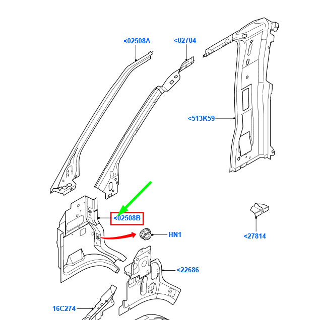 new ford transit mk3 front left inner side a pillar panel assy 1444510 original