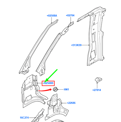 new ford transit mk3 front left inner side a pillar panel assy 1444510 original