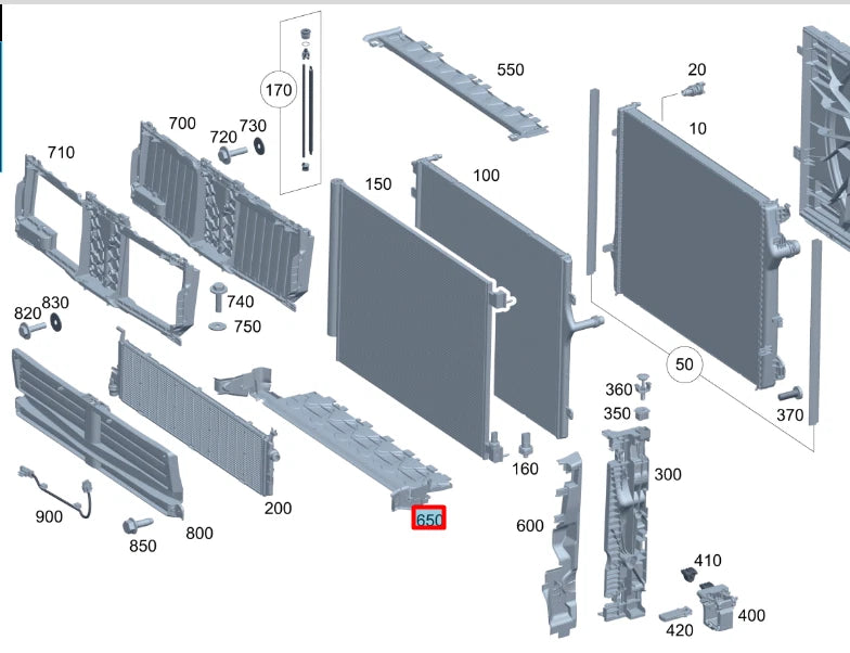 NEW MERCEDES-BENZ S W223 RADIATOR AIR DUCT LOWER A2235052800 ORIGINAL