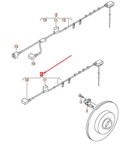 NEW VW SHARAN 7N REAR RIGHT SPEED SENSOR WIRING HARNESS 7N0927904J ORIGINAL
