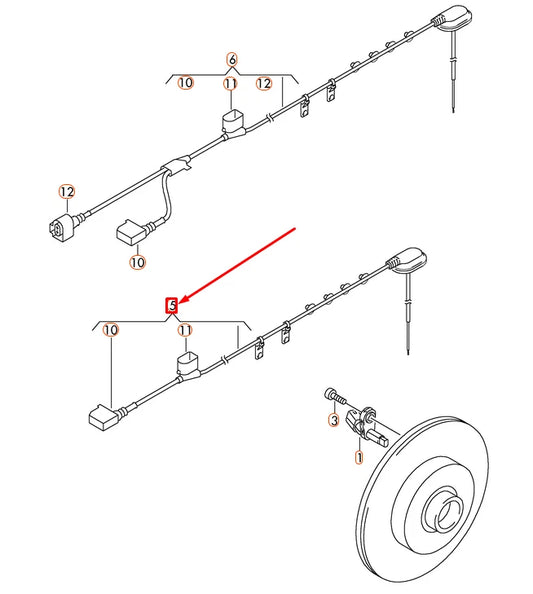 NEW VW SHARAN 7N REAR RIGHT SPEED SENSOR WIRING HARNESS 7N0927904J ORIGINAL