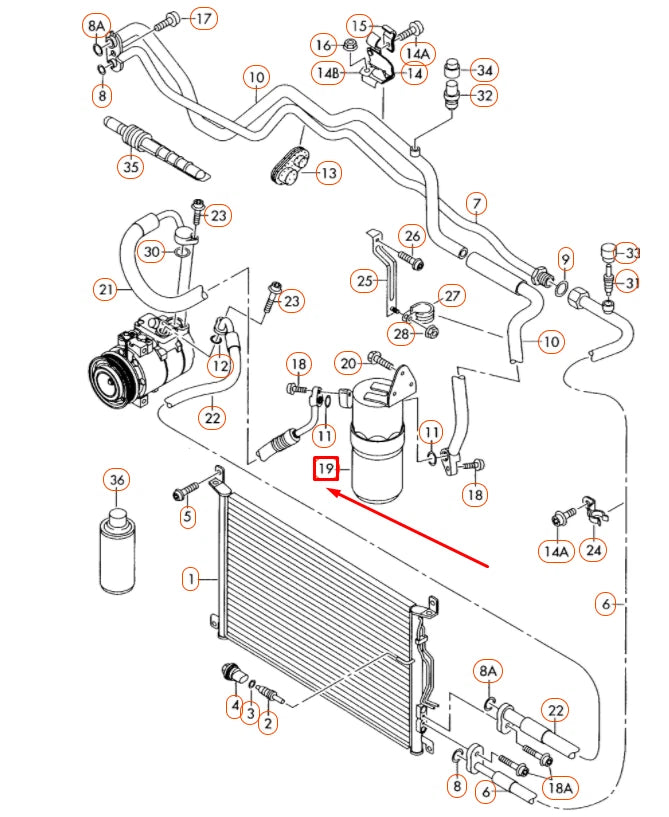 NEW AUDI A8 D3 A/C RECEIVER DRIER 4E0820189Q ORIGINAL