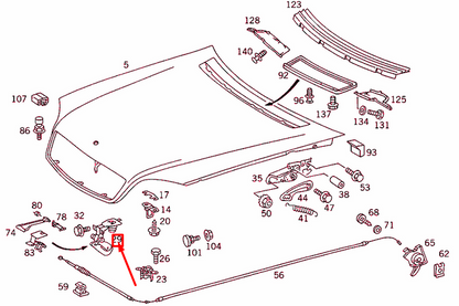 NEW MERCEDES-BENZ S W140 ENGINE HOOD SAFETY HOOK A1408800964 ORIGINAL
