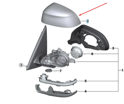NEW BMW X3 F25 LEFT WING MIRROR COVER CAP 51167365113 7365113 2016 ORIGINAL