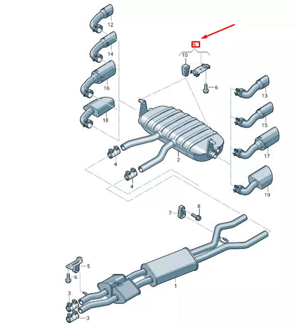 NEW VW TOUAREG 7P MK2 EXHAUST REAR SILENCER BRACKET 7P0253144