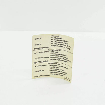 NEW BMW E39 E46 E60 E61N RUN IN INSTRUCTION BADGE EMBLEM 2122135 71212122135