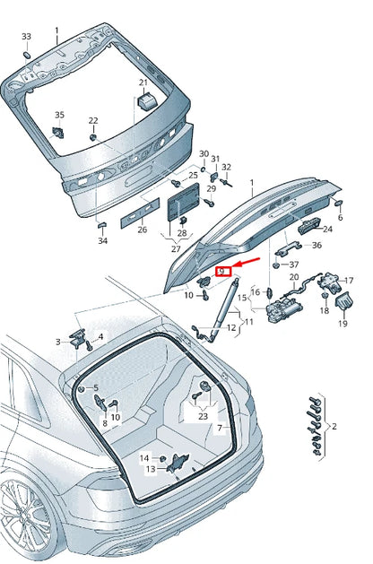 NEW AUDI RSQ8 REAR RIGHT REAR LID DRIVE BRACKET 4M8827606