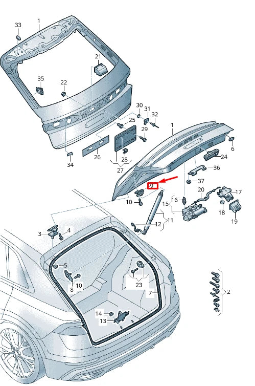 NEW AUDI RSQ8 REAR RIGHT REAR LID DRIVE BRACKET 4M8827606