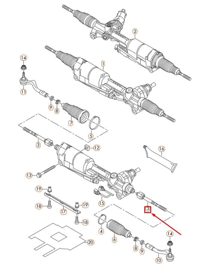 NEW AUDI A6 C7 INNER STEERING TIE ROD END 4G0423810A ORIGINAL
