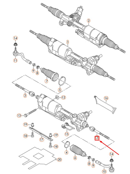 NEW AUDI A6 C7 INNER STEERING TIE ROD END 4G0423810A ORIGINAL
