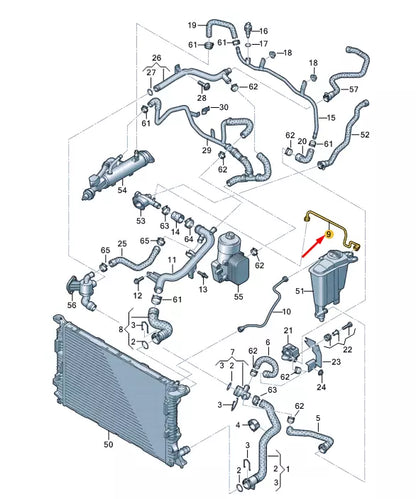 NEW AUDI Q5 8R REAR COOLANT HOSE 8R0121081AD ORIGINAL