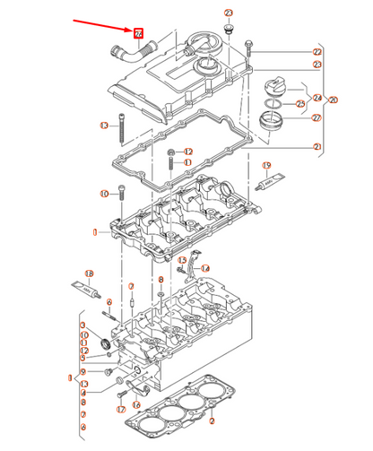NEW AUDI A4 B8 BREATHER LINE 03L103493E ORIGINAL