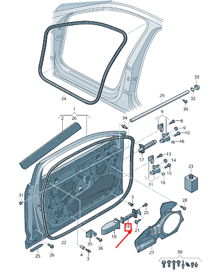 NEW AUDI A6 C8 FRONT DOOR CATCH 4K0837249 ORIGINAL