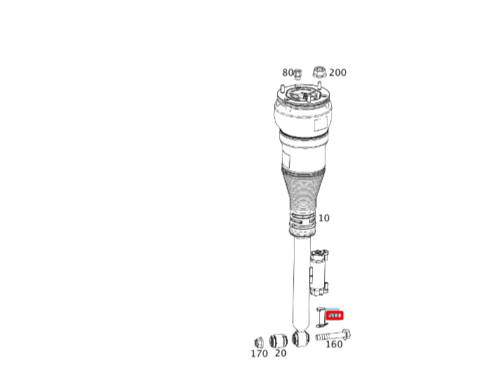NEW MERCEDES-BENZ S COUPE C217 REAR SHOCK ABSORBER BRACKET A2173260040 ORIGINAL