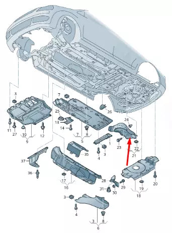 NEW VOLKSWAGEN CADDY 2K CENTER EXHAUST HEAT INSULATION 2K0825725F ORIGINAL