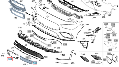 NEW MB CLA COUPE C118 FRONT BUMPER LICENSE NUMBER HOLDER A1188809600 ORIGINAL