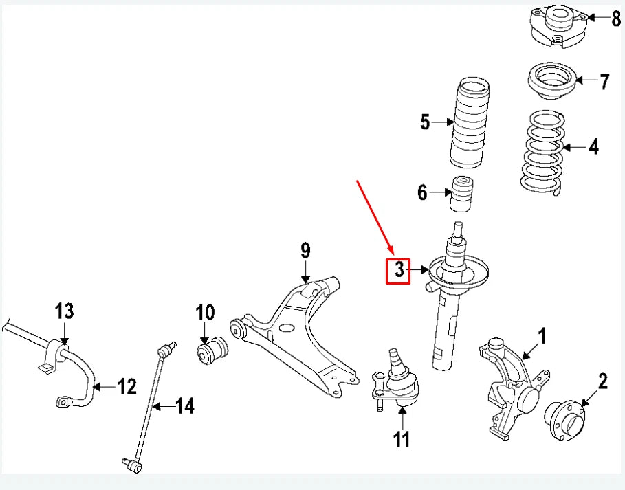 NEW VW GOLF VII 5G MK7 FRONT SHOCK ABSORBER 5QM413023AK ORIGINAL