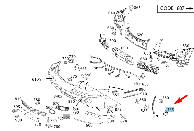 NEW MERCEDES-BENZ E W211 AMG FRONT LEFT BUMPER REINFORCEMENT A2118850516