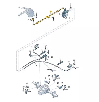 NEW VOLKSWAGEN CRAFTER 2E FRONT HAND BRAKE CABLE 2E0609701AT