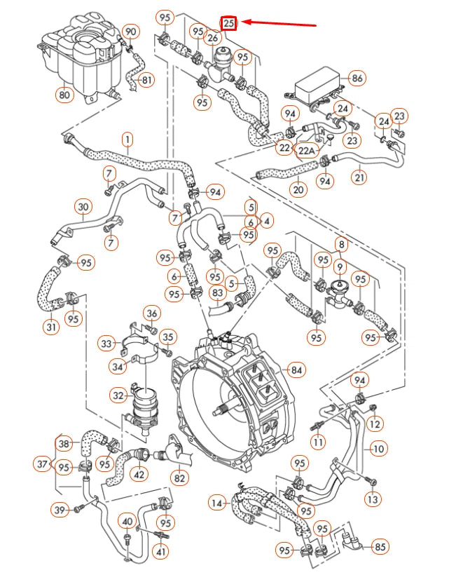 NEW VOLKSWAGEN TOUAREG 7P MK2 COOLANT HOSE WITH HEATER VALVE 7P0121156B