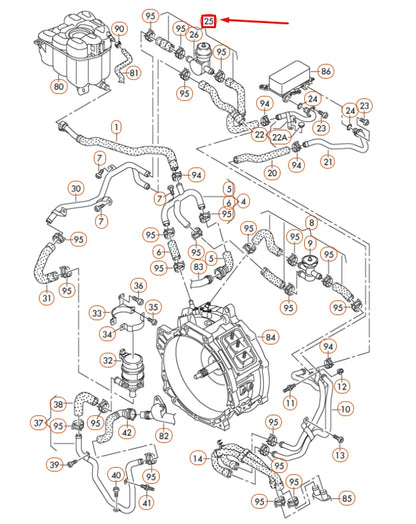 NEW VOLKSWAGEN TOUAREG 7P MK2 COOLANT HOSE WITH HEATER VALVE 7P0121156B