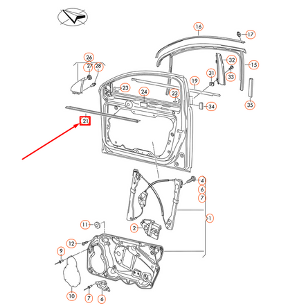 new vw passat b7 front right inner window aperture seal 3aa837472a original