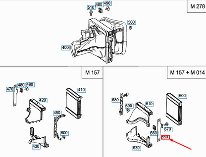 NEW MERCEDES-BENZ E W212 AMG COOLER LEFT BRACKET A2125010171 ORIGINAL