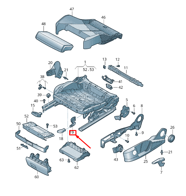 new audi a4 b9 left seat tilt angle adjustment actuating lever 8w0881235