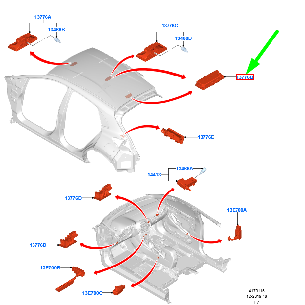 new ford puma interior lighting 2223539 h1bb-13776-ae original